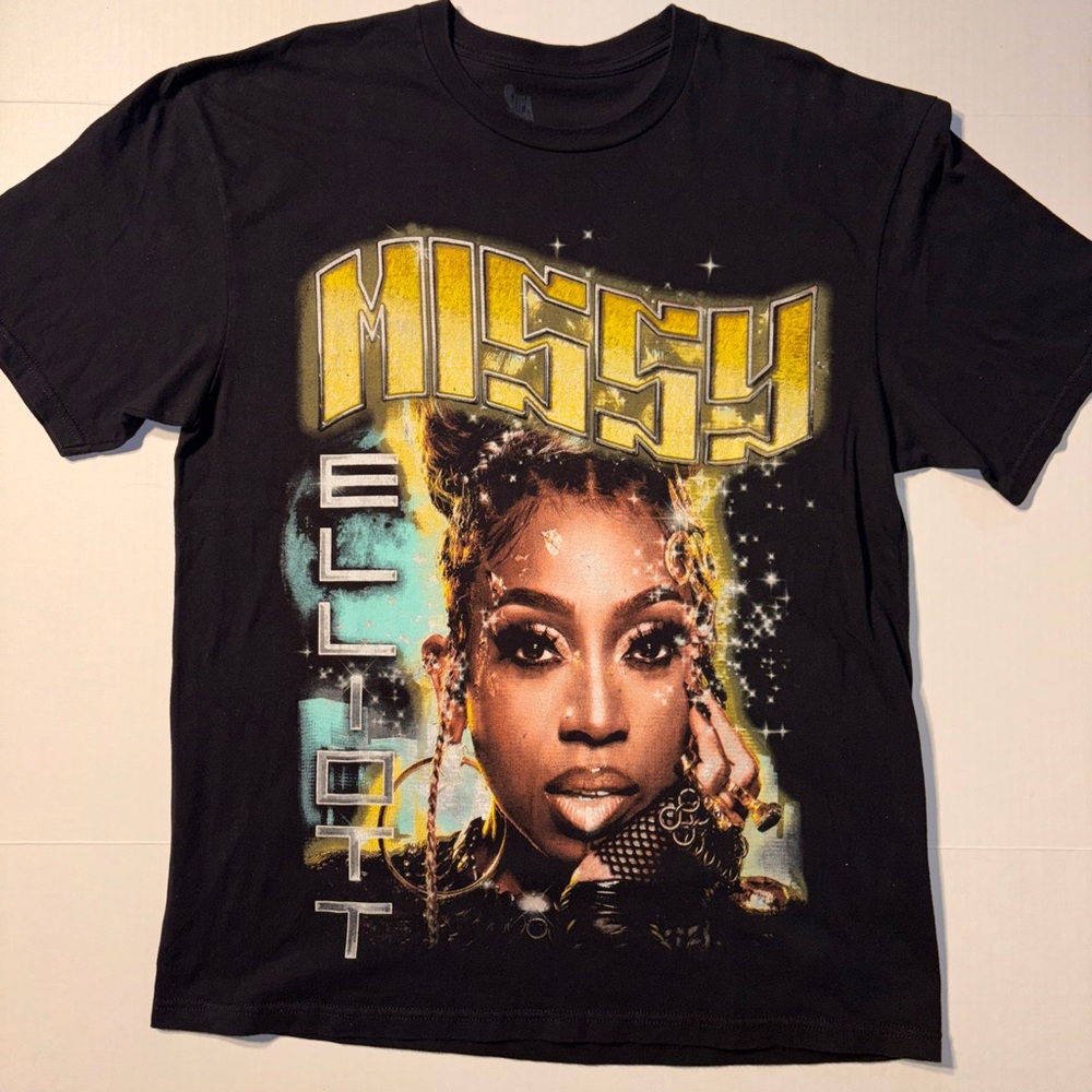 Missy Elliot 2024 Out Of This World Tour Merch Double Sided Rap Tee Hip Hop XL